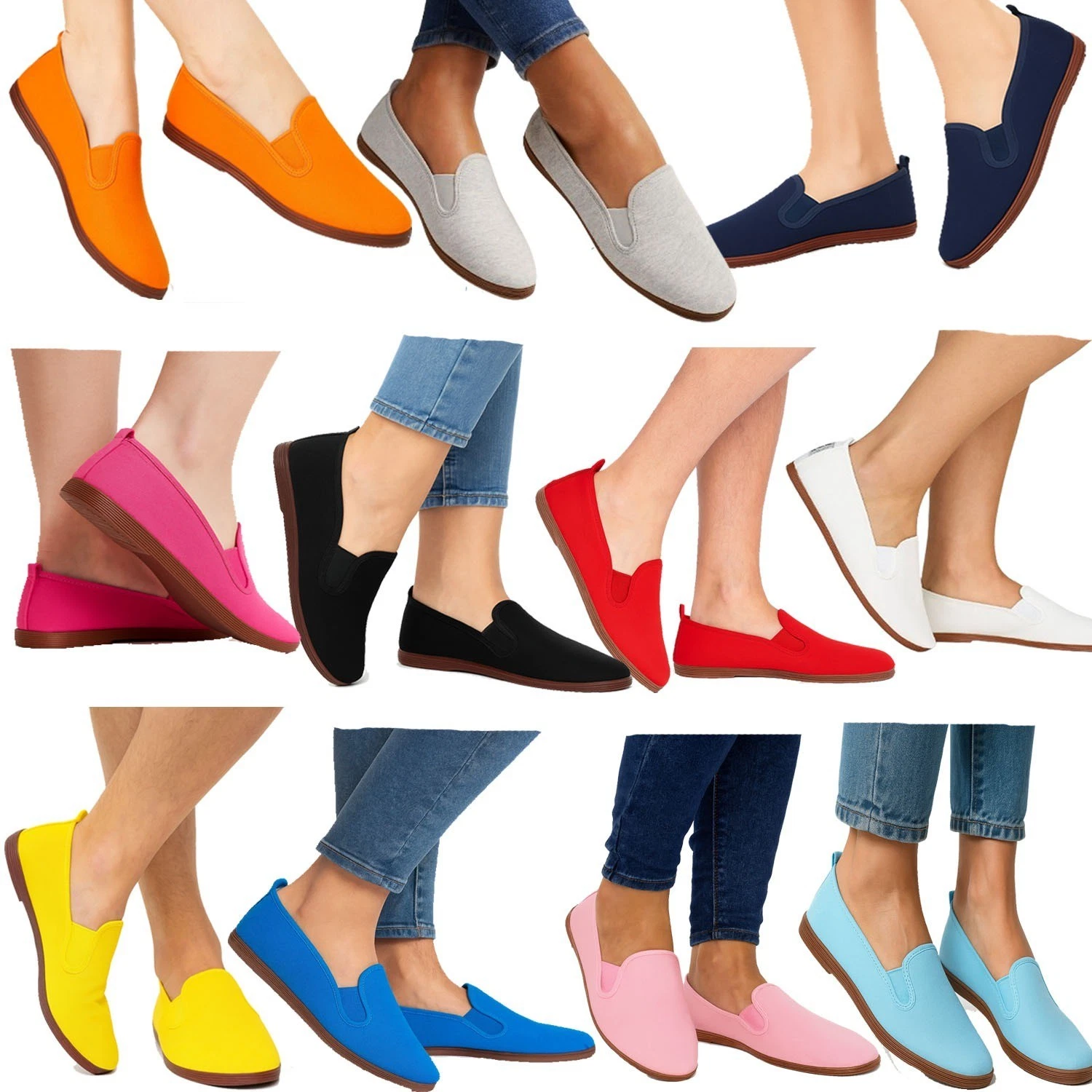 Women's Javer Flossy Espadrilles Flat Unisex Plimsoll Style Shoes