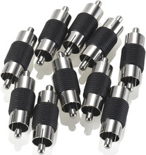 10 Pack RCA Male to Male Coupler Audio Video Adapter Nickel Plated for Phono