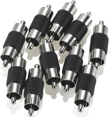10 Pack RCA Male to Male Coupler Audio Video Adapter Nickel Plated for Phono