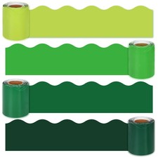 131.2ft Green Bulletin Board Borders 4 Rolls Gradient Green Colors Die-Cut Bulle