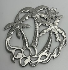 Seagull Fine Pewter 90’s St. Lucia Tropical Elements Palm Tree Beach Trivet NEW