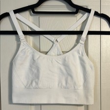 All in Motion White Sports Bra X-Large Yoga Light Support Loungewear Athleisure