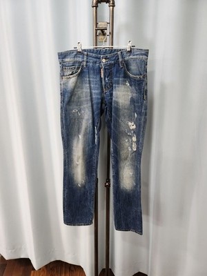Dsquared2 Leather Tab Distressed Jeans Herren 46/33 58222779