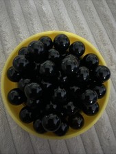 Lot of 25 Vintage Solid Black Glass Marbles 1/2 in