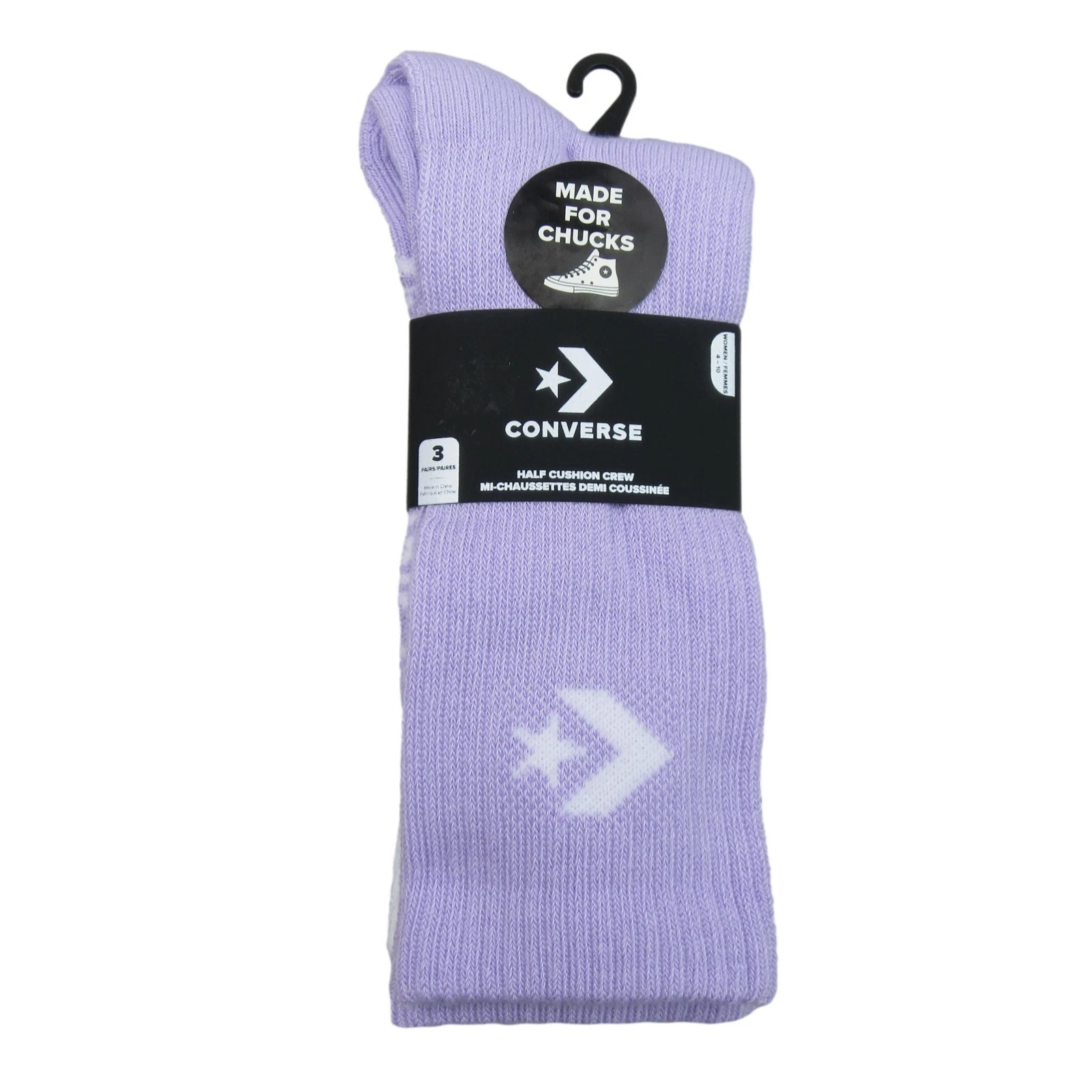 Converse Half Cushion Crew Socks (3 Pairs) Multi Pack Women's Size 4-10 NEW