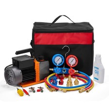 110V 1/3 HP 4.5 CFM HVAC Air Vacuum Pump with Oil Bottle