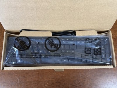 HP 320K USB Wired Keyboard Full Size Slim Low-Profile Quiet Keys New Open Box