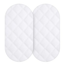Waterproof Bassinet Mattress Pad Cover 2 Pack Fit for Hourglass/Oval Bassinet...