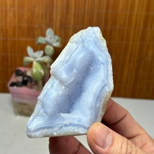 Natural blue chalcedony agate Crystal gemstone rough original Specimen A2653