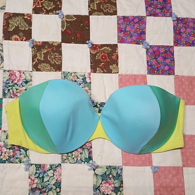 Body by Victoria Secret IPEX Bra Size 34C Strapless Bandeau Colorblock