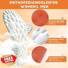 4D Cloud Insoles Men Women Memory Foam Arch Support Trim to Fit Orange 39-40