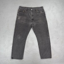 Vintage 2001 Levi's 505 Faded Black Denim Red Tab Jeans Fit 38 x 28