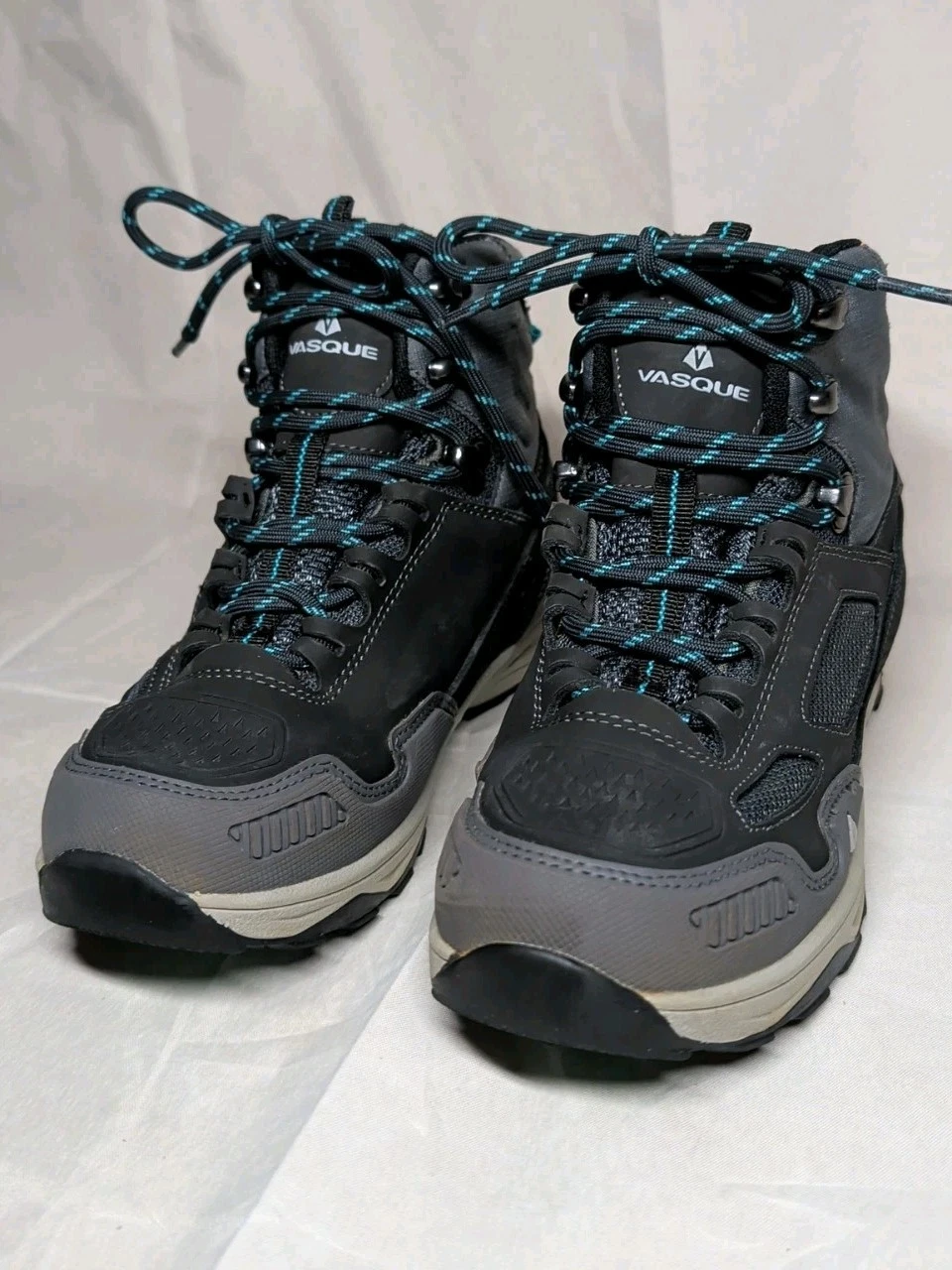 Vasque Kids Breeze AT UltraDry Waterproof Hiking Boots Youth 3 Gray Teal Excelle