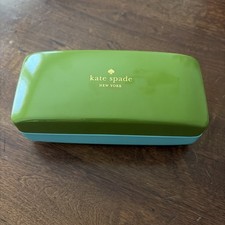 Kate Spade-Hard Clamshell- Eyeglass Case Large Green Aqua Sunglasses Carrying