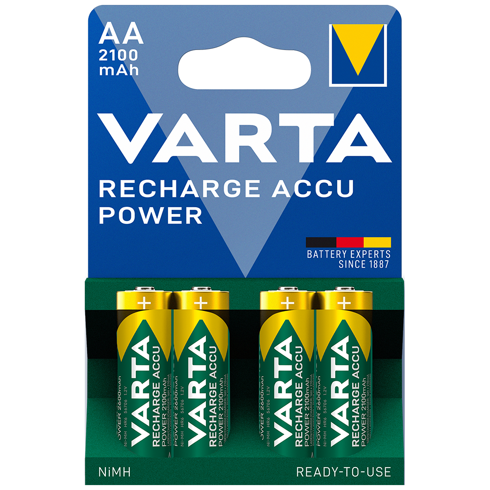 Varta AA HR6 2100mAh Rechargeable Batteries x 4 *Latest Generation Accu*
