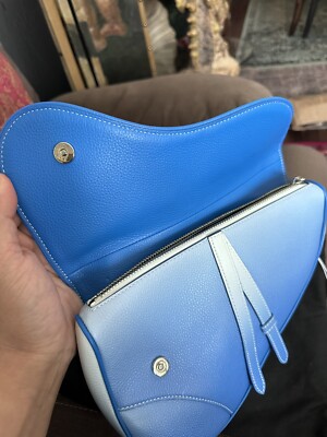 Dior x Daniel Arsham Gradient Blue Men's Saddle Bag Rare Find