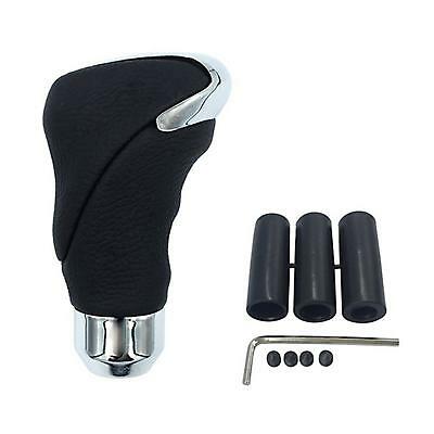Universal Car Leather Gear Shift Knob Auto Gear Stick Shifter Chrome Lever Pen e