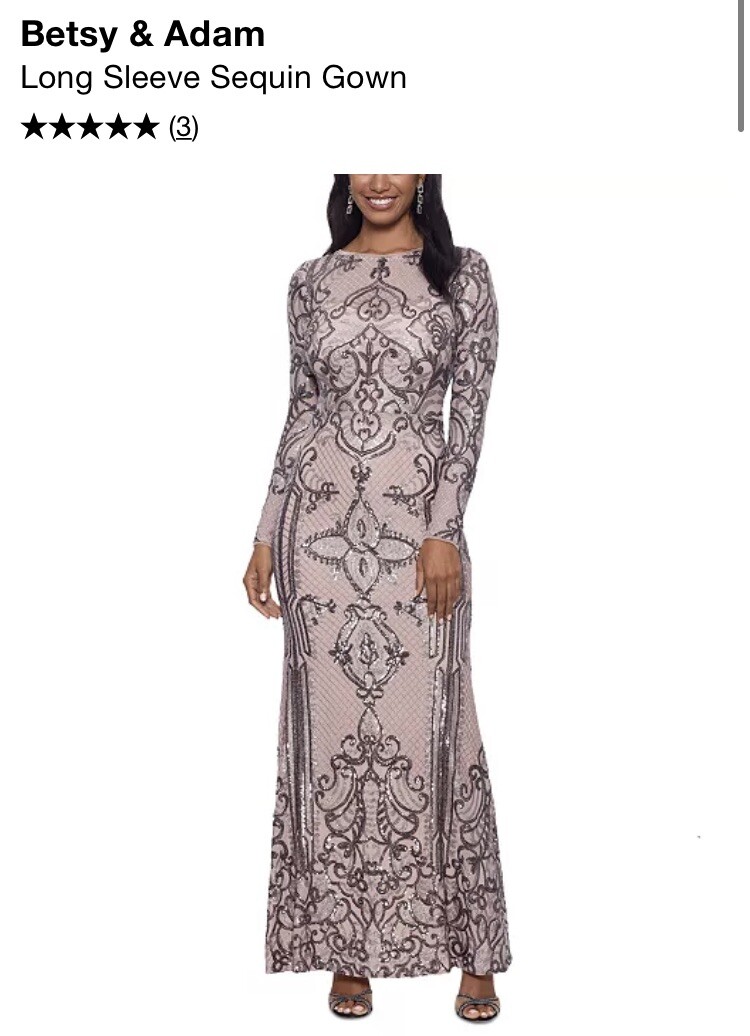 Betsy Adam size Sequins Formal gown - Main Image