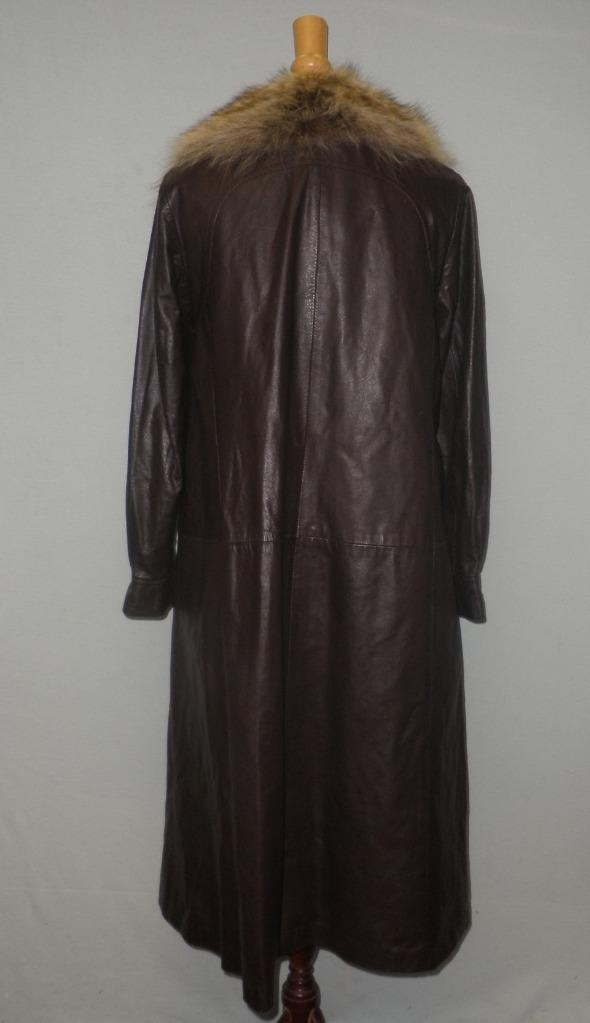 Vintage Leathercraft International Ladies Long Brown Leather Coat Uk Size 12 eBay