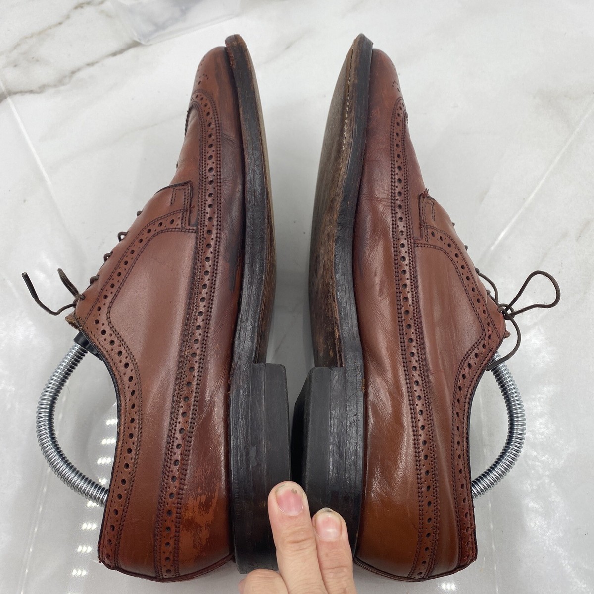 Vintage Florsheim Mens Shoes Sz 9 D Imperial V-Cleat Brown Leather 609087 Vintage Florsheim Mens Shoes Sz 9 D Imperial V-Cleat Brown  main image 2