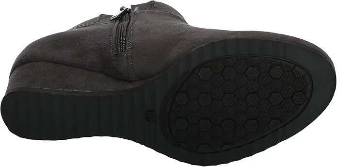 Nuevo botín Keira gris ancho para mujer Avenue talla 8 cuña vegano Foto 4 de 4