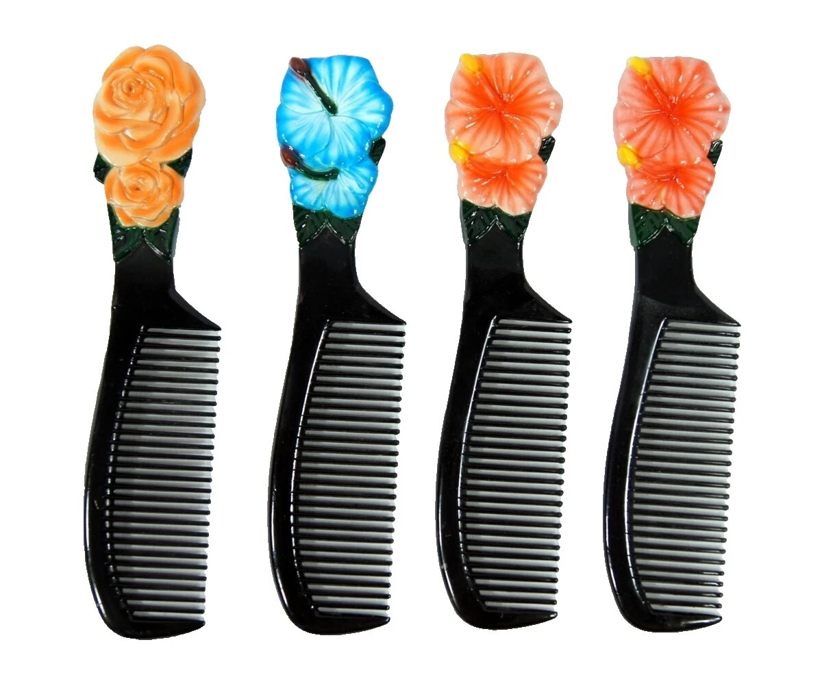Cepillos para el Cabello de Plástico Multicolor Flores y Peines
