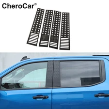 Car B Pillar Window Post Decor Trim Cover Kit For 2019-2023 Chevy Silverado 1500