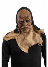 Halloween Burlap Mask Scarecrow Adult Latex Jute Hessian Black Hood Horror Scary