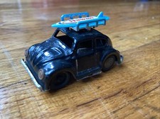 Volkswagen Classical Beetle VW Bug Black with Surf Board Vintage toy JAPAN