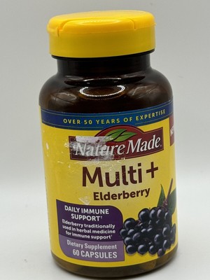 Nature Made Multi+ Elderberry Multivitamin Daily Immune Support 60 Cap Ex  12/24