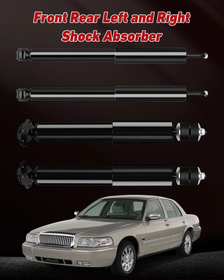 Conjunto de 4 amortecedores dianteiros traseiros para carro Ford Crown Victoria Lincoln Town - Imagem 2 de 4
