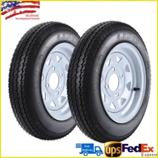 2 Pack 4.80-12 4.80x12 Trailer Tires and Wheels with 12" Rims 4 Lug on 4",6PR