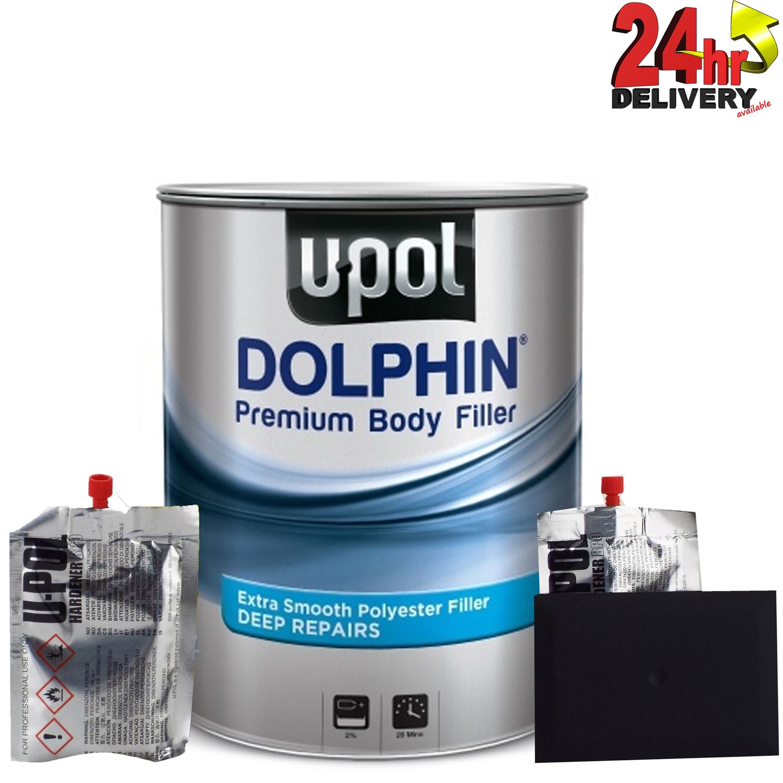 U-Pol Dolphin Deep Car Body Filler 3L  Stopper Repair Ultra Fine Finish Upol