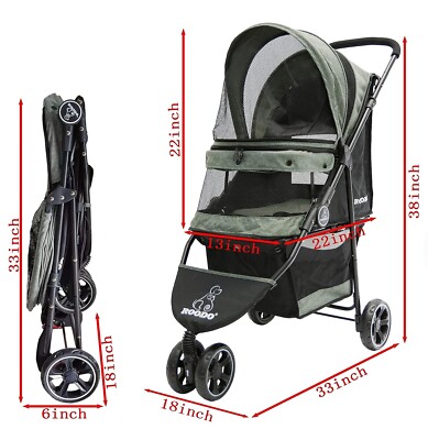ROODO Dog Stroller Pet Stroller Lightweight Multifunctional