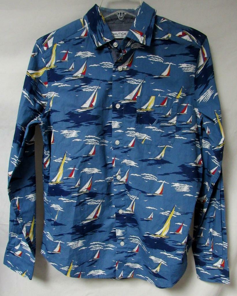 Nautica Men's Extra Small Nautical Button Down Shirt MSRP A1 3206