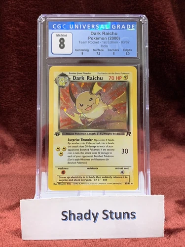 Dark Raichu Holo 1st Edition 83/82 - Pokemon WOTC - Team Rocket - CGC 8.0
