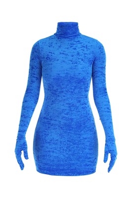 VETEMENTS Blue Chenille Mini Dress XS