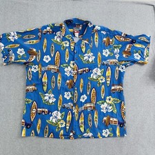 Reyn Spooner Ford Vintage Car Hawaiian Men's XL Shirt Waikiki surf