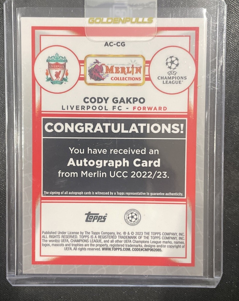 2022-23 Topps Merlin UEFA Cody Gakpo Auto Wave Refractor 2022-23 Topps Merlin UEFA Cody Gakpo Auto Wave Refractor