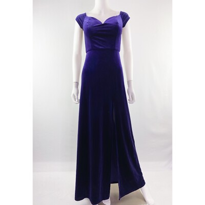 Windsor Maxi Dress Size 9/10 Purple Velvet Evening Gown Whimsigoth  Royalcore