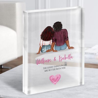 Better With You Geschenk für Sie oder Ihn Personalisiert Paar Klar Acryl Block