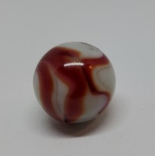 KILLER Red TWO TONE White SWIRL HTF Vintage Marbles .640" NM Alley or CAC