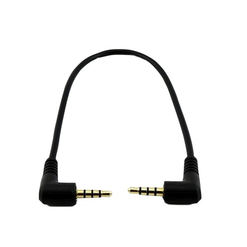 3.5mm 4 Pole Male to 3.5mm Male Right Angle Stereo Audio Short Cable Cord 20cm - Picture 5 of 6
