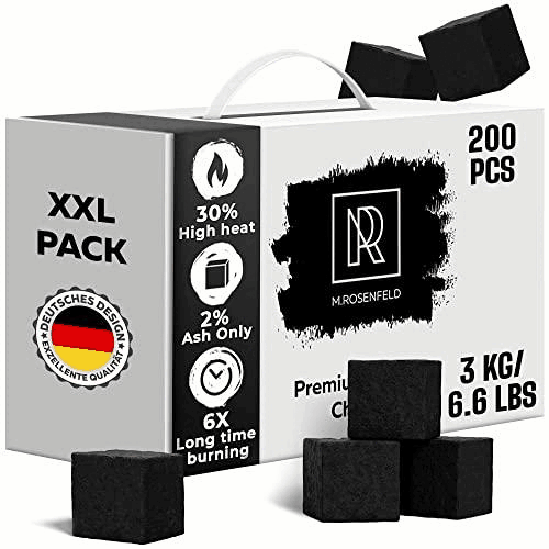 Hookah Coals Coconut Hookah Charcoal 200 Count & 3 KG 6.6 lbs 25mm Cubes - Picture 1 of 5