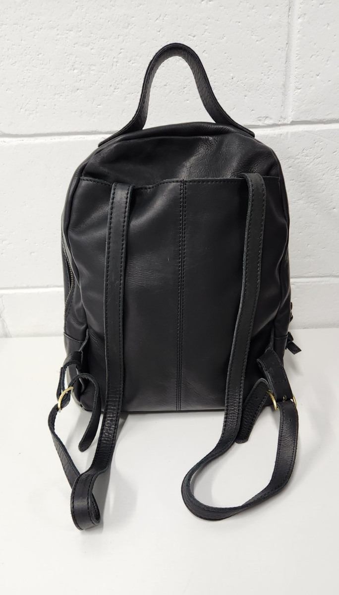 Margot 100% Genuine Leather Black Backpack, Zipper Closure  display picture 3