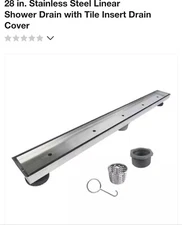 Reln 28 inch-Tile Insert Linear Shower Drain  Stainless Steel Bathroom Drain