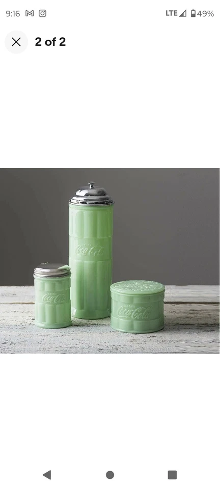 NUEVO En Caja-TableCraft Coca-Cola Coca-Cola Jadeíta Vidrio Verde Salero Caja Foto 3 de 4