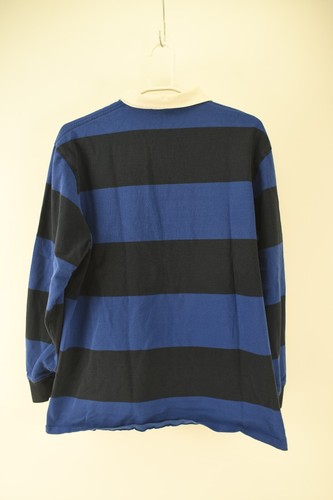 VTG Polo Ralph Lauren Mens Blue Black Stripe Long Sleeve Polo Shirt Size XL - Picture 3 of 5