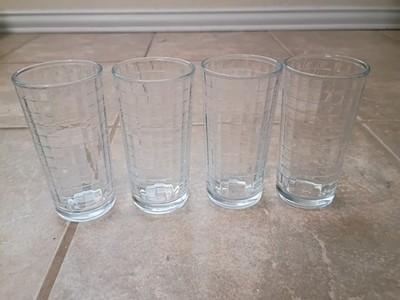 4 Pasabahce Highball Tumblers Clear Block Optic MSM 5'' - NICE!