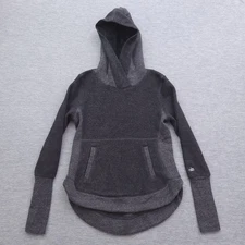 Alo Yoga Pullover Fleece Hoodie Sweatshirt Women’s XS Black Sherpa Kangaroo